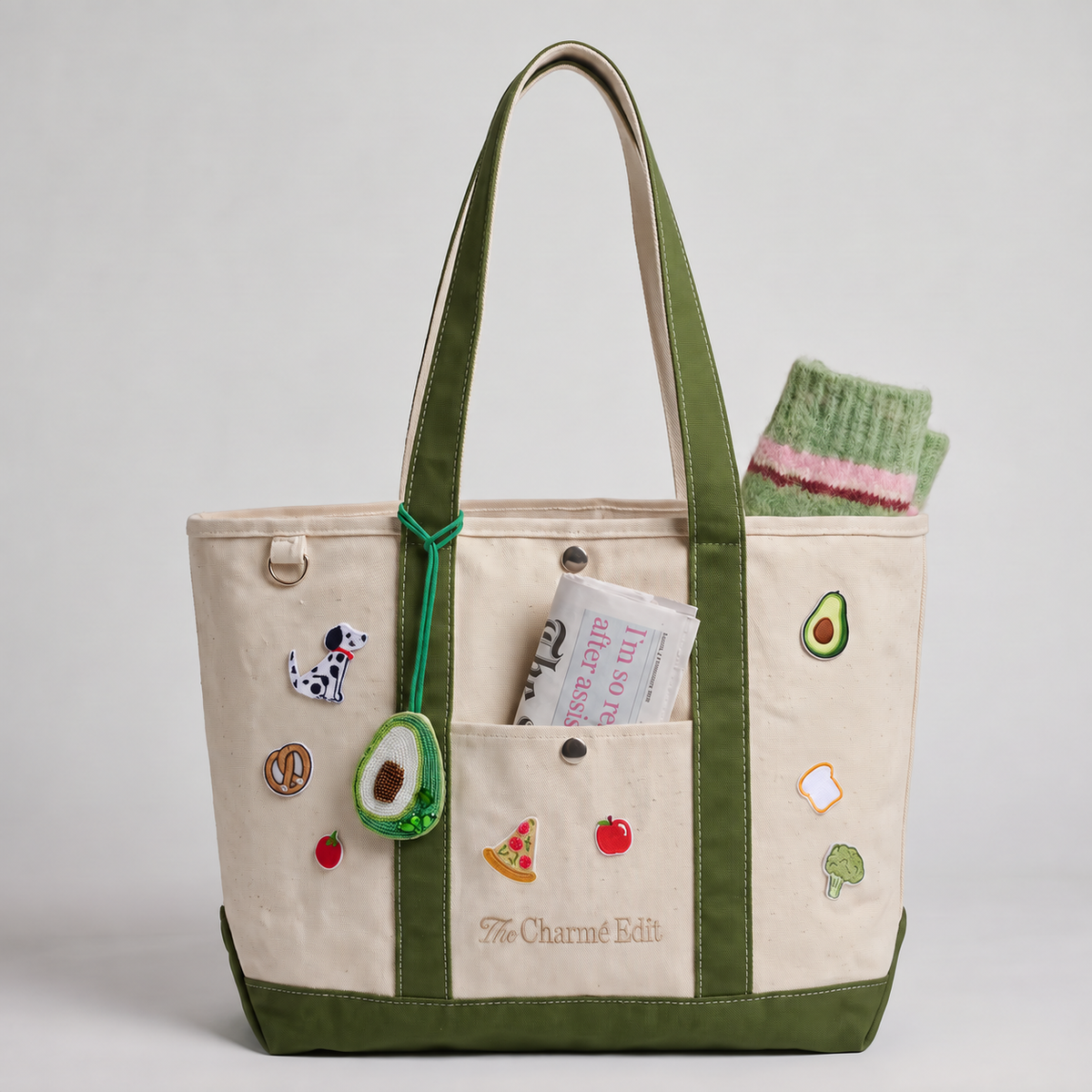 The Everyday Tote Grocery Bag from The Charmé Edit, packed and ready to go