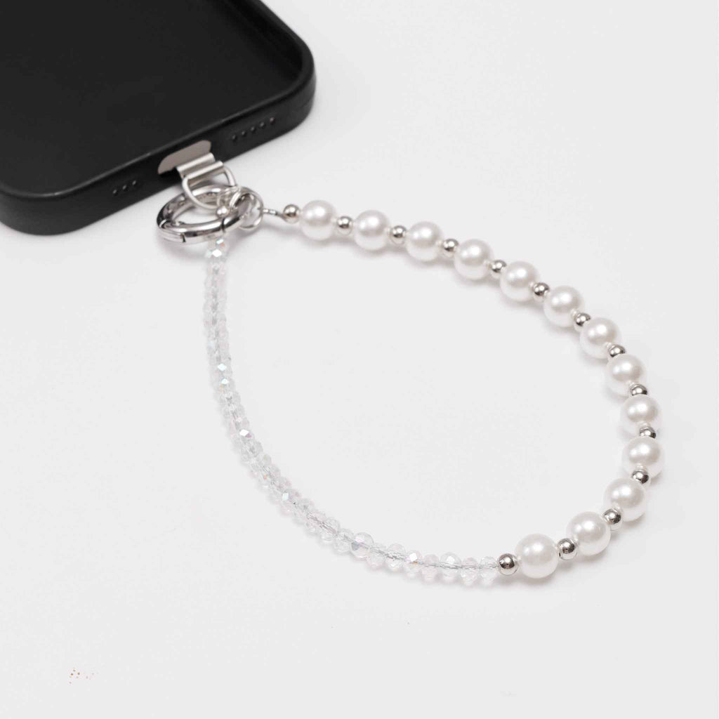 Crystal pearl phone strap
