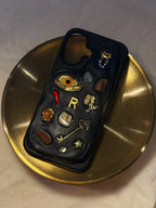 Made-to-order silicone iPhone phone case, handcrafted with charms, trendy gift for her under £40 for holidays or special occasions.