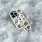 handmade personalised charm phone case for iPhone Samsung Pixel with pearl and shell, aesthetic custom phone case