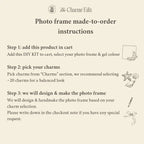 custom photo frame decorated with charms, made to order for keepsake display