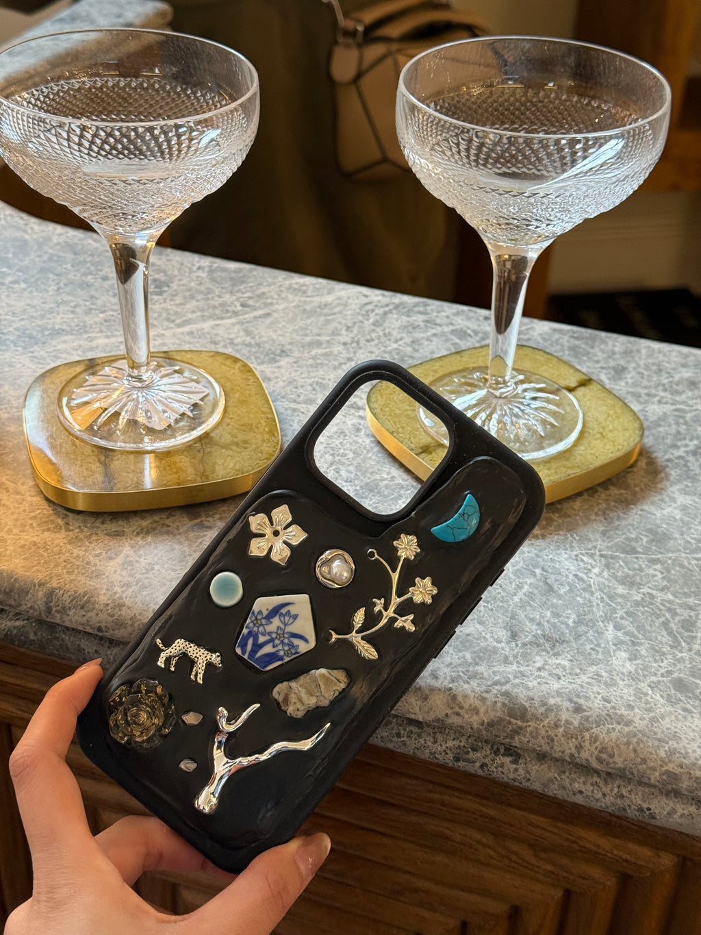 Midnight Bloom - Custom charm phone case