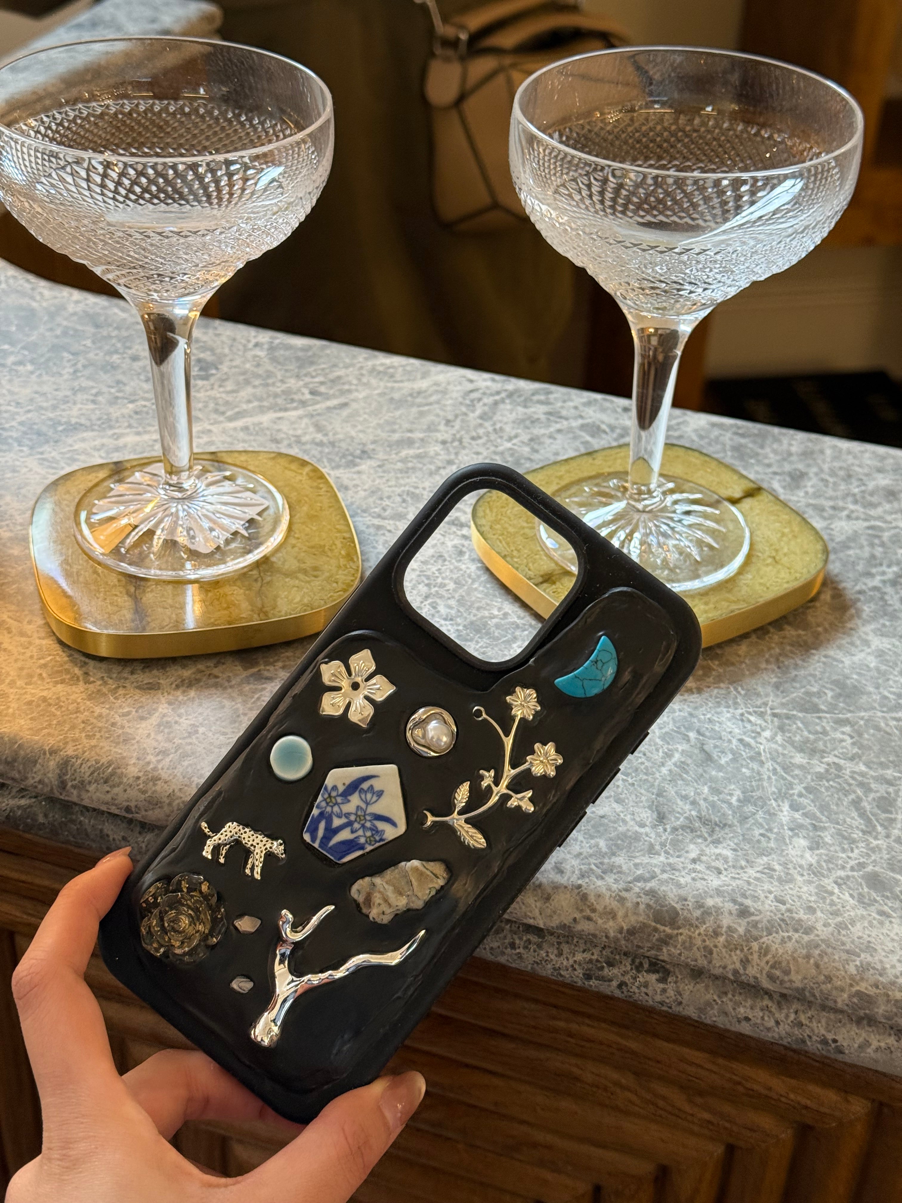 Midnight Bloom - Custom charm phone case