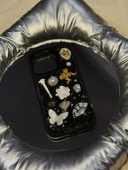 cute phone cases for iPhone: best gift for girlfriend with white butterfly charms.