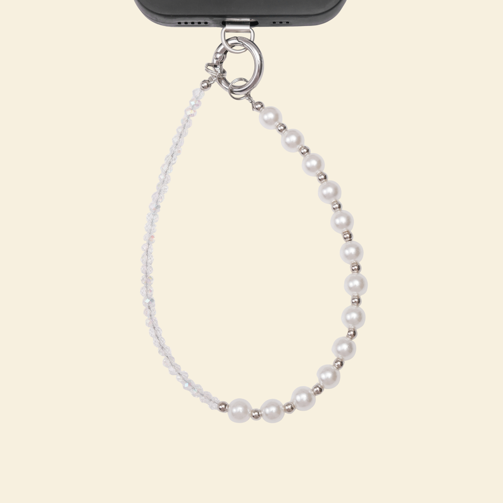 Crystal pearl phone strap