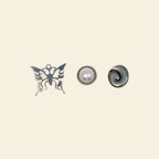 silver phone charms: butterfly and pearl custom phone case accessories.