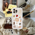 Seashell phone case shells with sea glass, starfish, and beige accents.