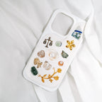 Personalised handmade charm phone case for iPhone, custom made silicone design, stylish tech gift for women under £40.