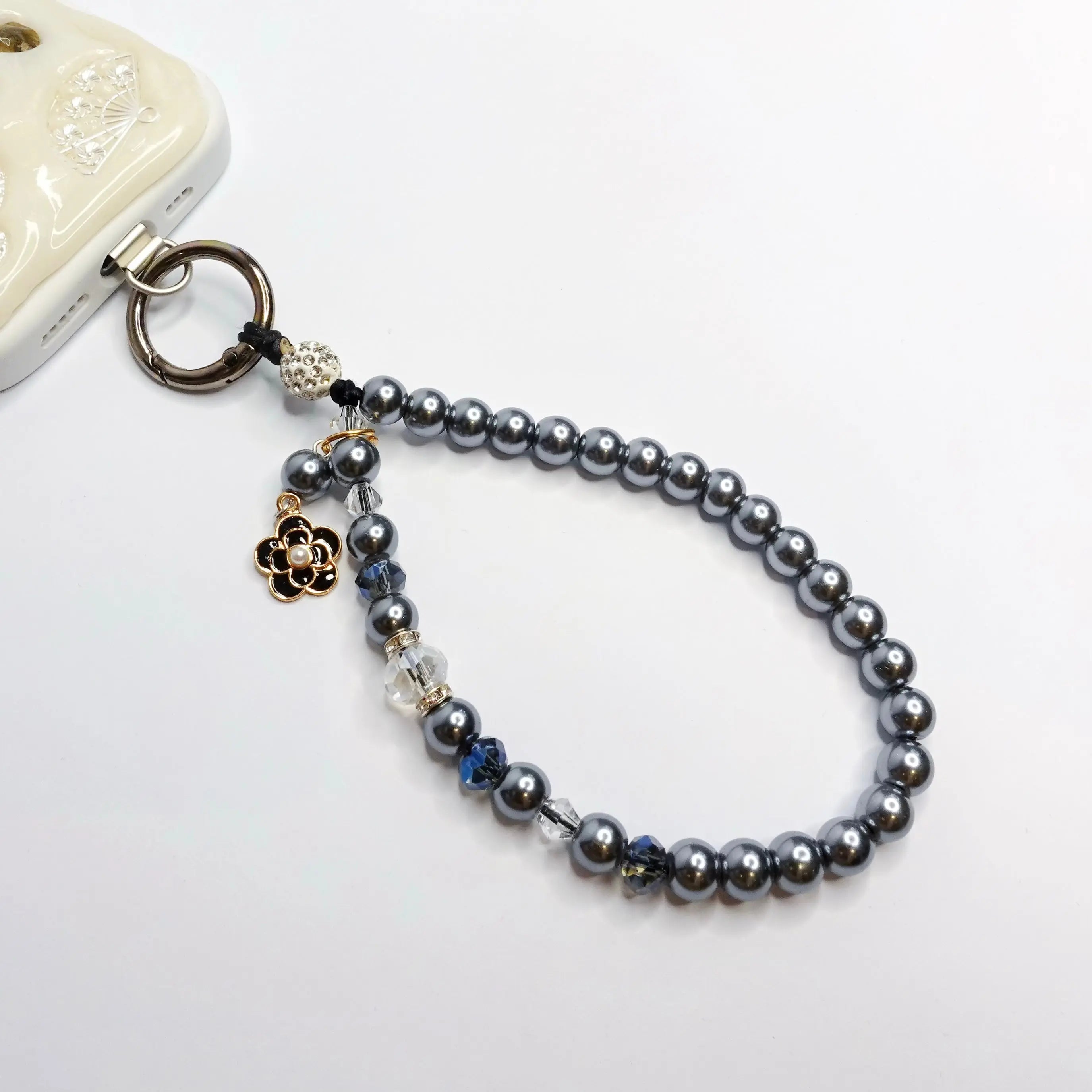 Lunar pearl phone strap