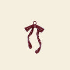 Burgundy ribbon bow - Midi Charm