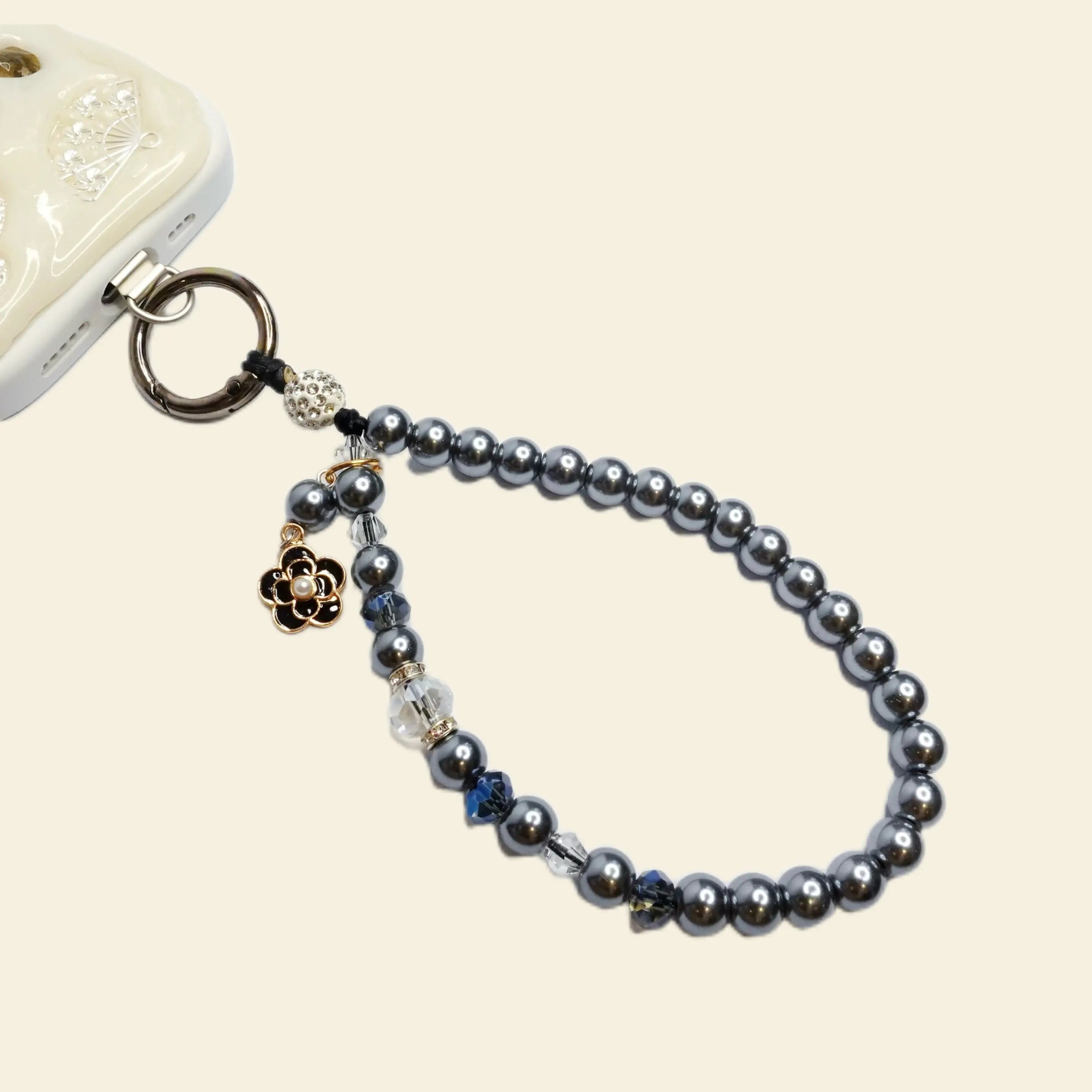 Lunar pearl phone strap