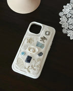 Handmade charm phone case for iPhone, one-of-a-kind made-to-order design, ideal affordable birthday gift for her.