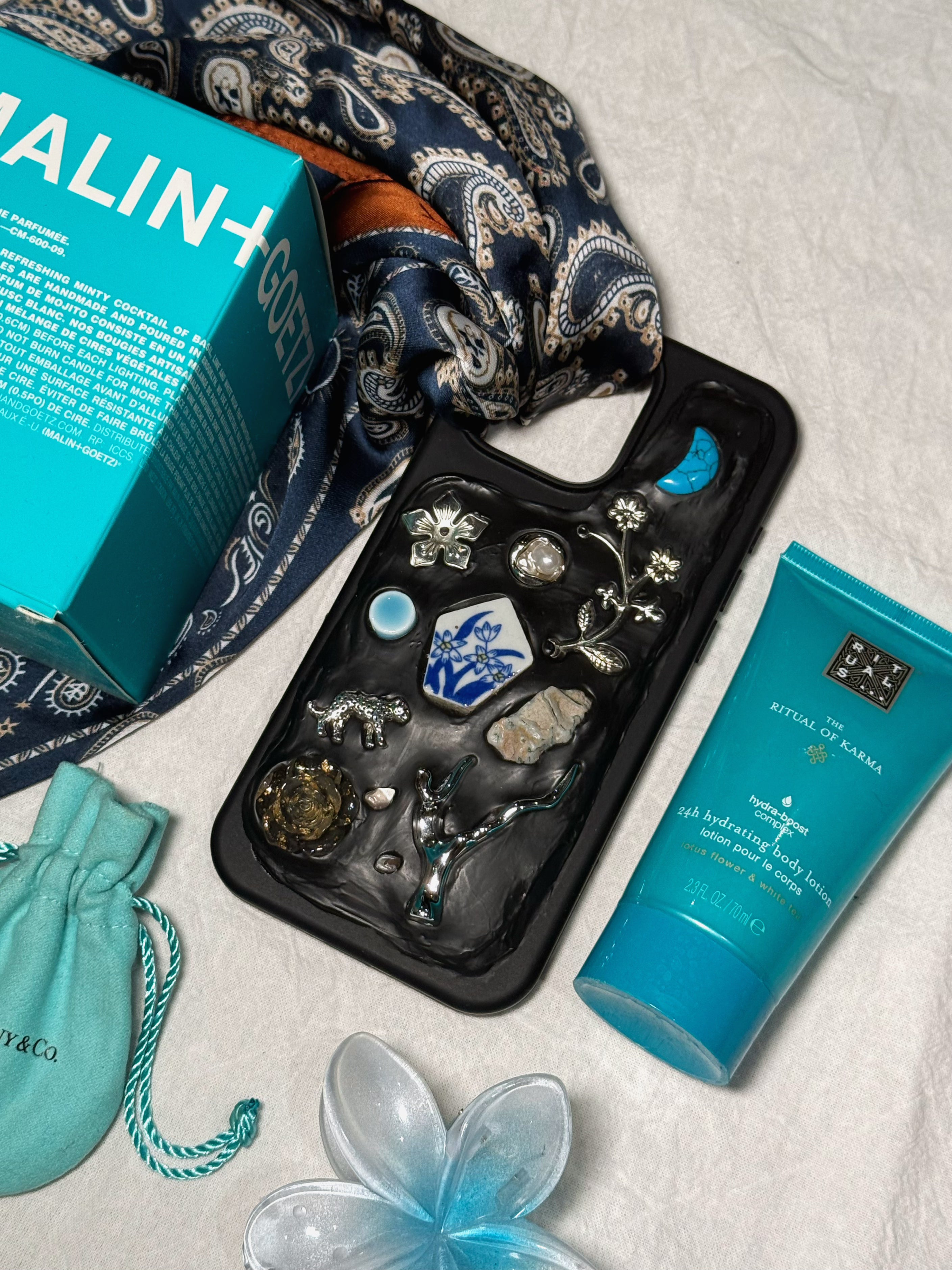 Midnight Bloom - Custom charm phone case