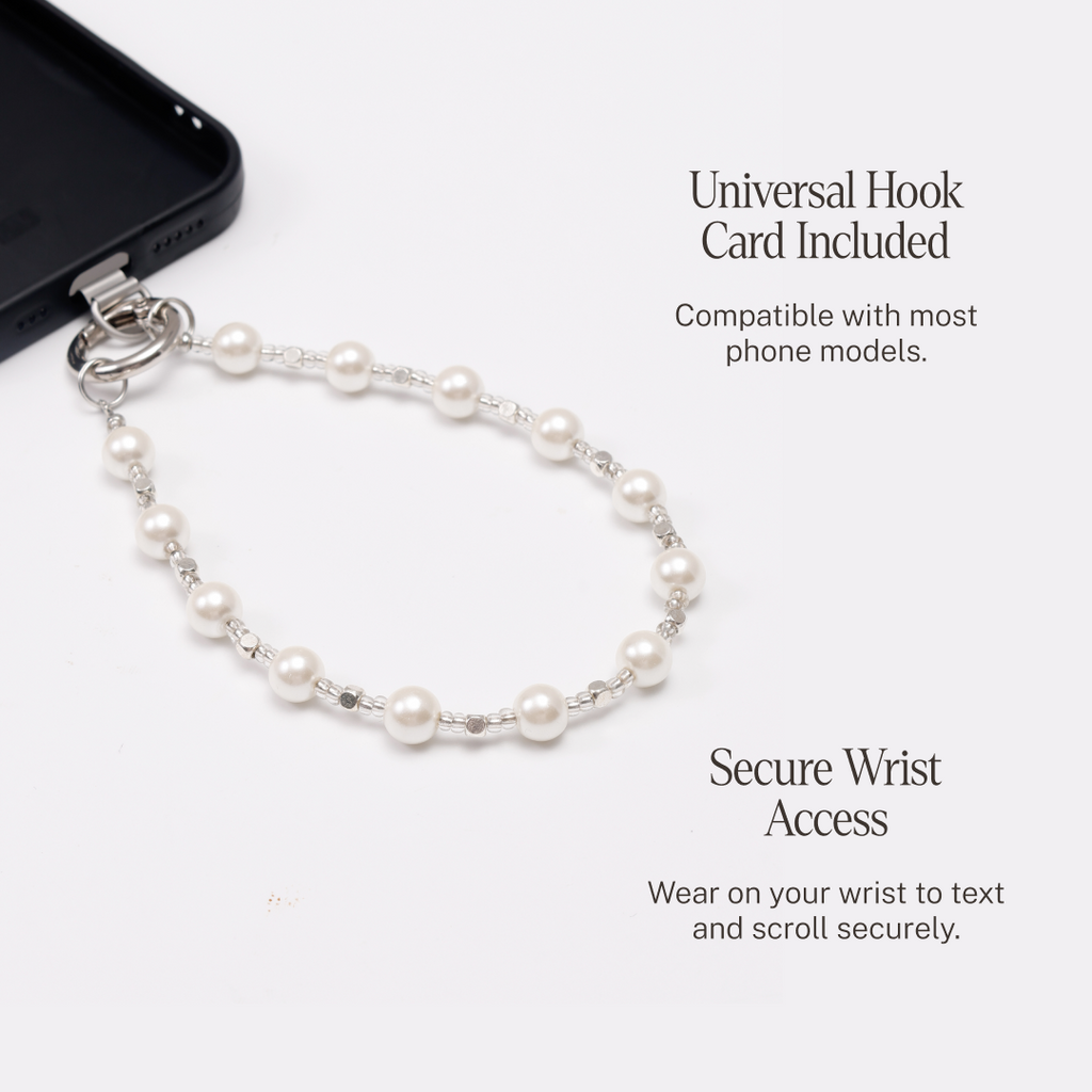 Eternal pearl phone strap