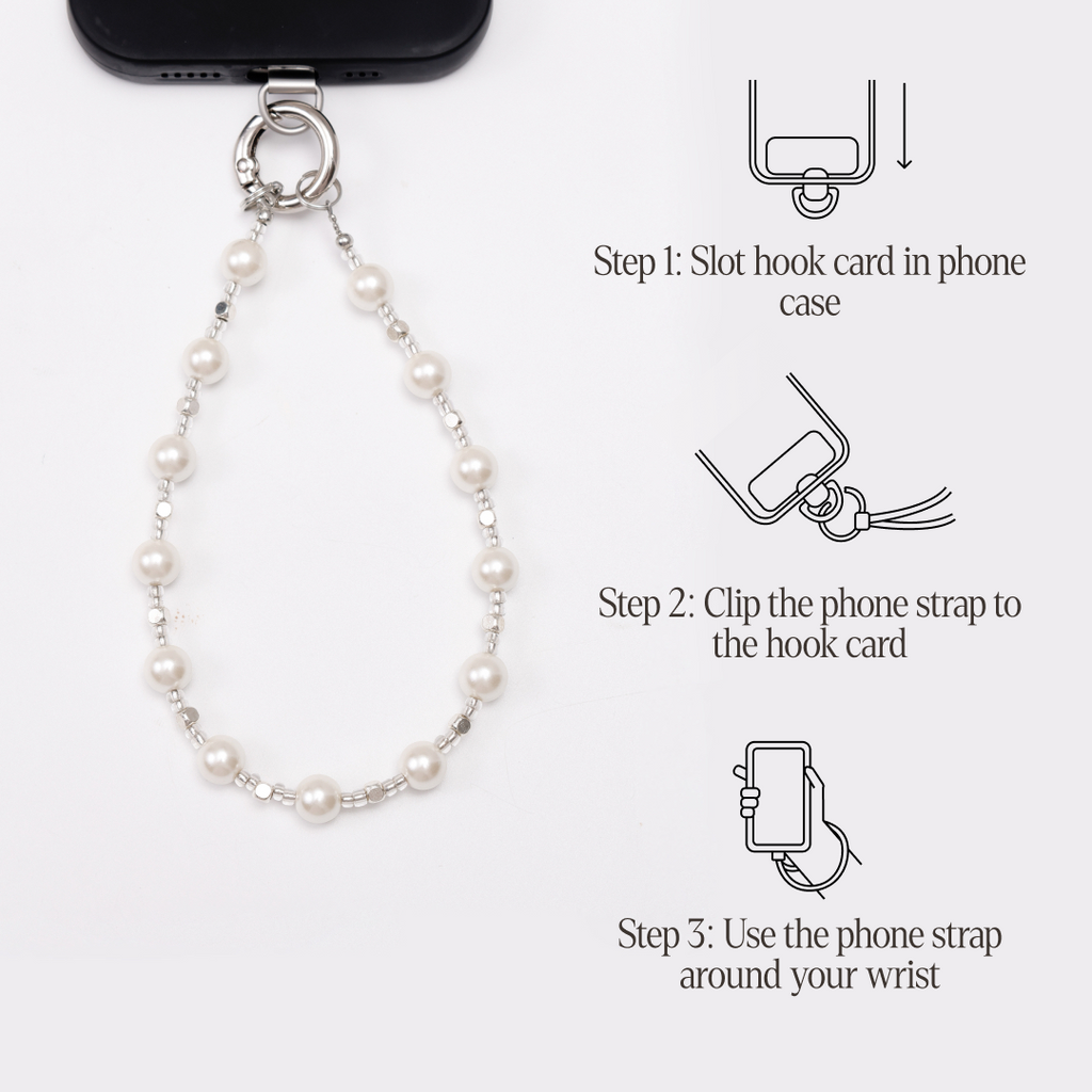 Eternal pearl phone strap
