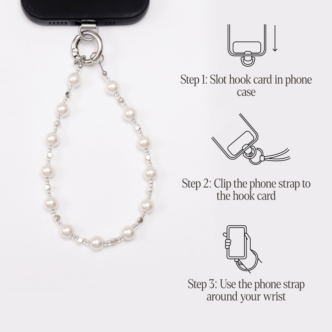 Eternal pearl phone strap