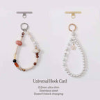 Crystal pearl phone strap