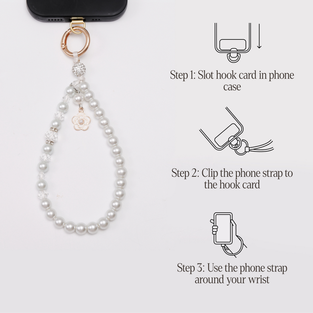 Aurora pearl phone strap