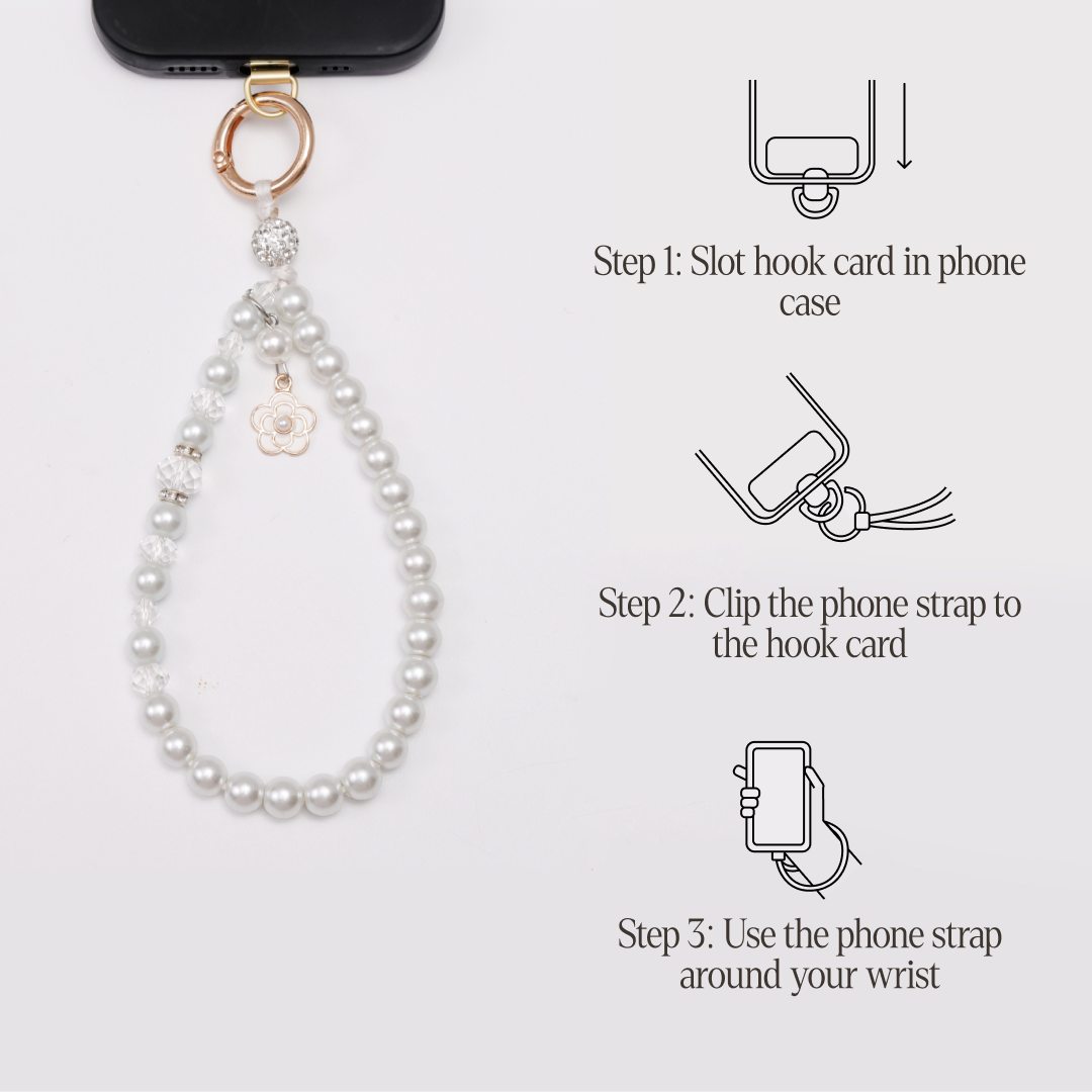 Aurora pearl phone strap