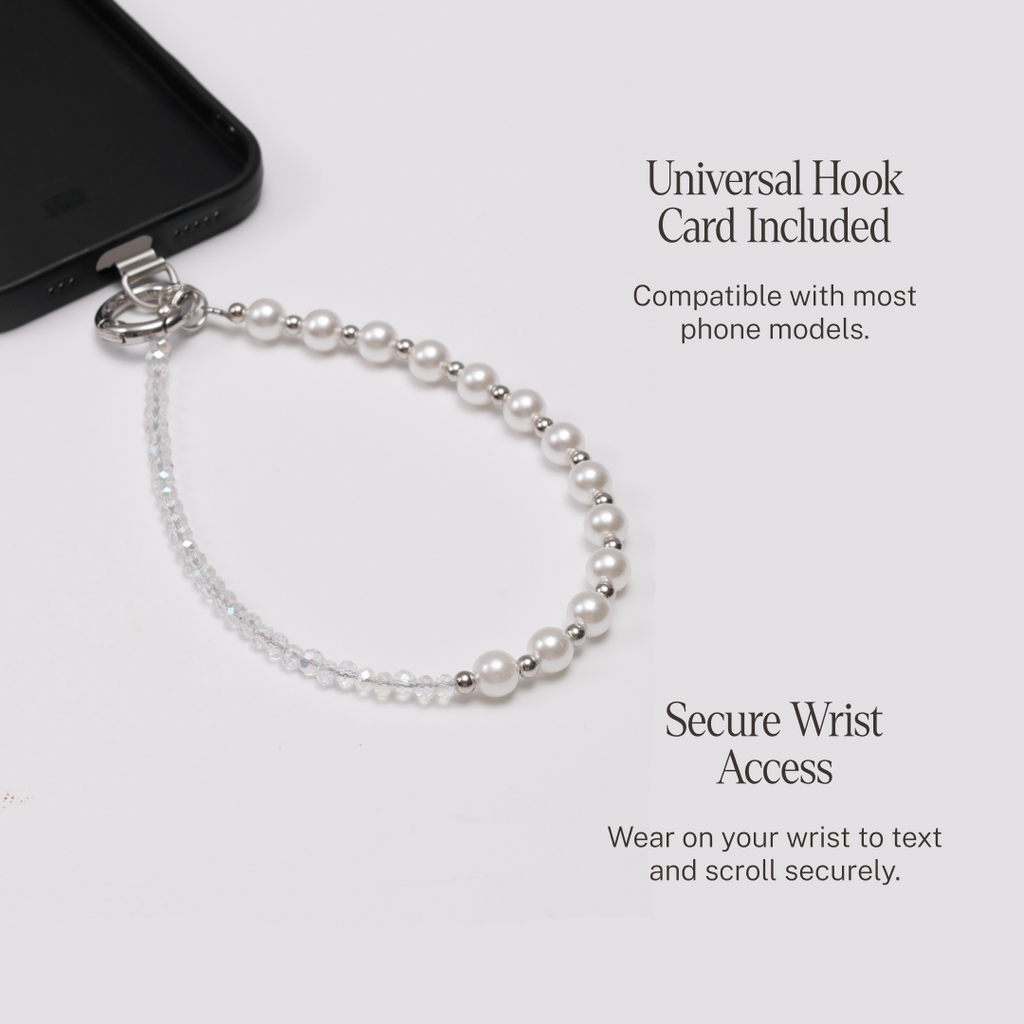 Crystal pearl phone strap