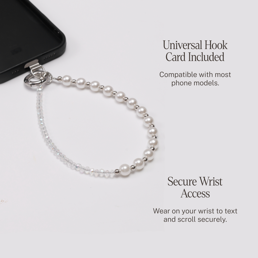 Crystal pearl phone strap