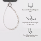 Crystal pearl phone strap