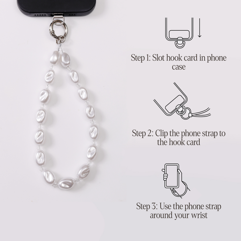 Cloud pearl phone strap