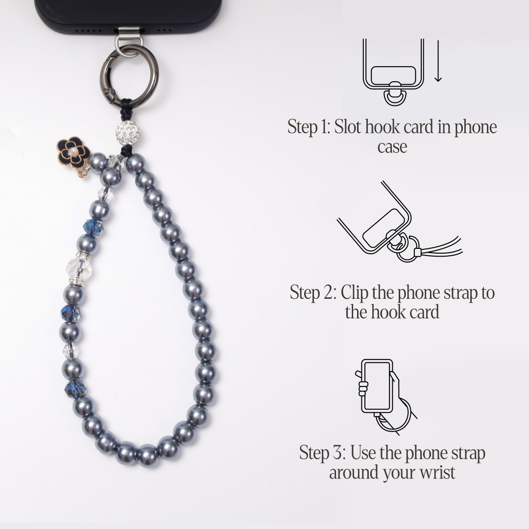 Lunar pearl phone strap