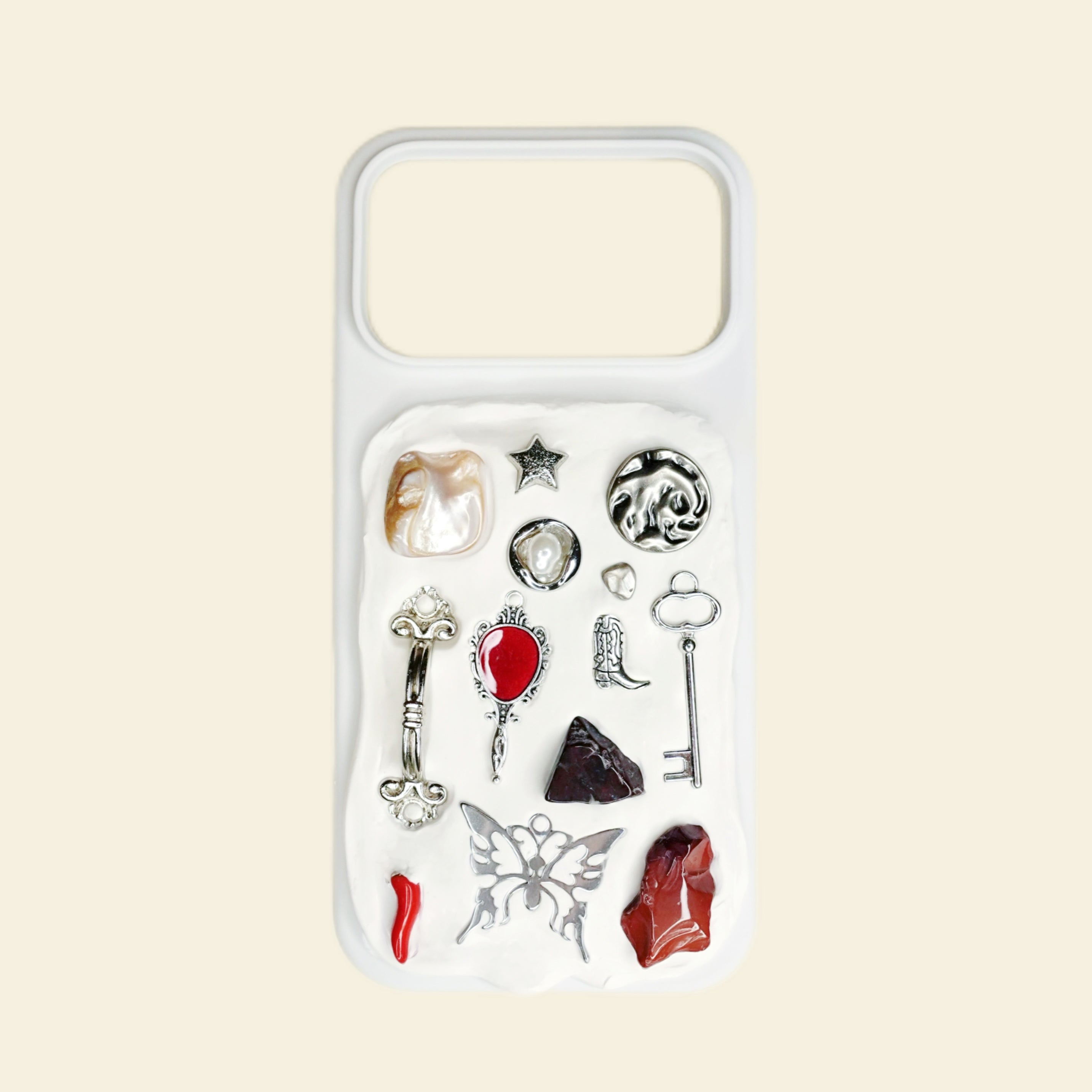 Burning Heart (Silver) - Custom charm phone case