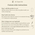 Custom charm iPhone phone case, handcrafted to order with decorative charms, stylish everyday phone accessory for women.