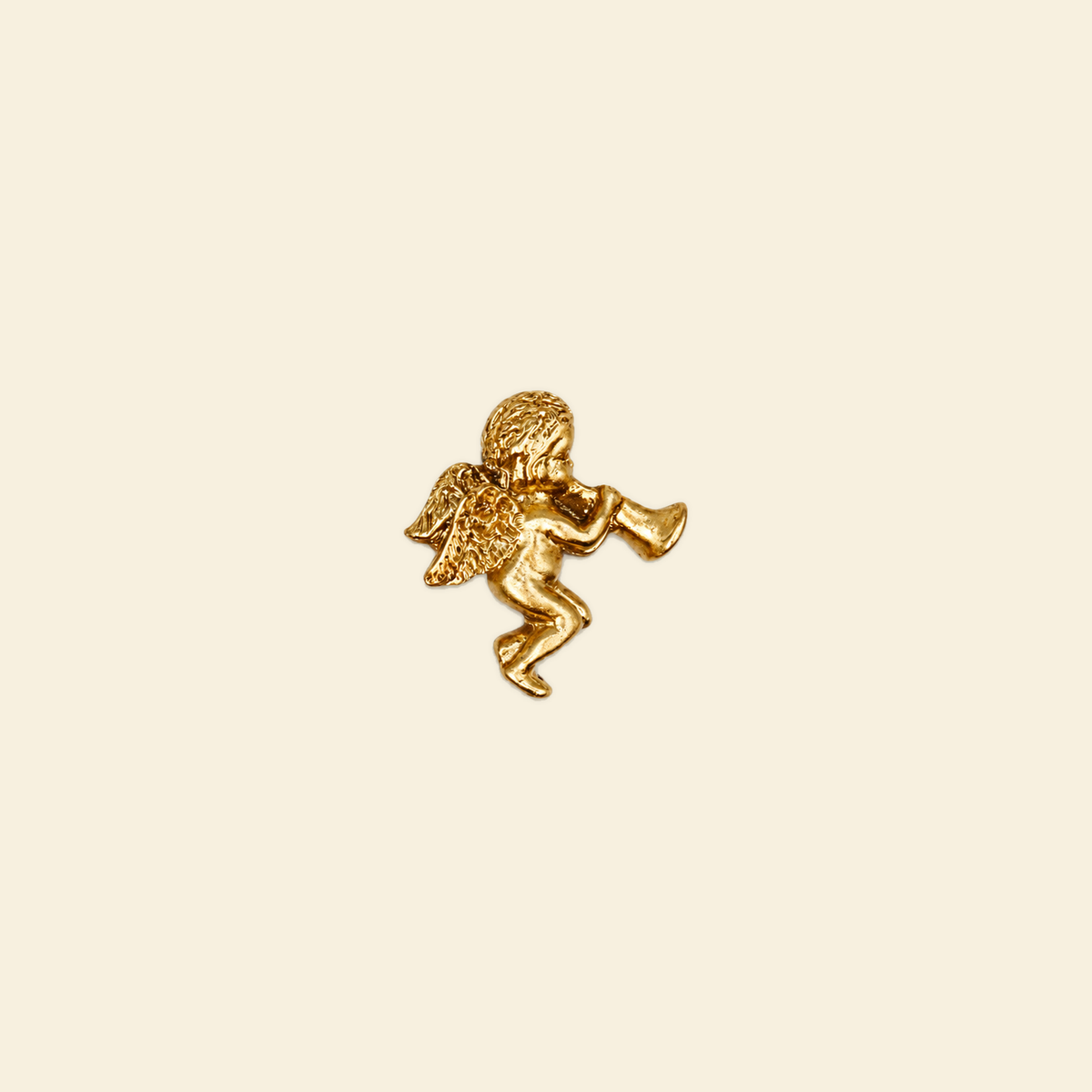 The Amor & Arrow Reliquary - Grande / Midi Charm #3 Gold trumpet Cupid (Grande)