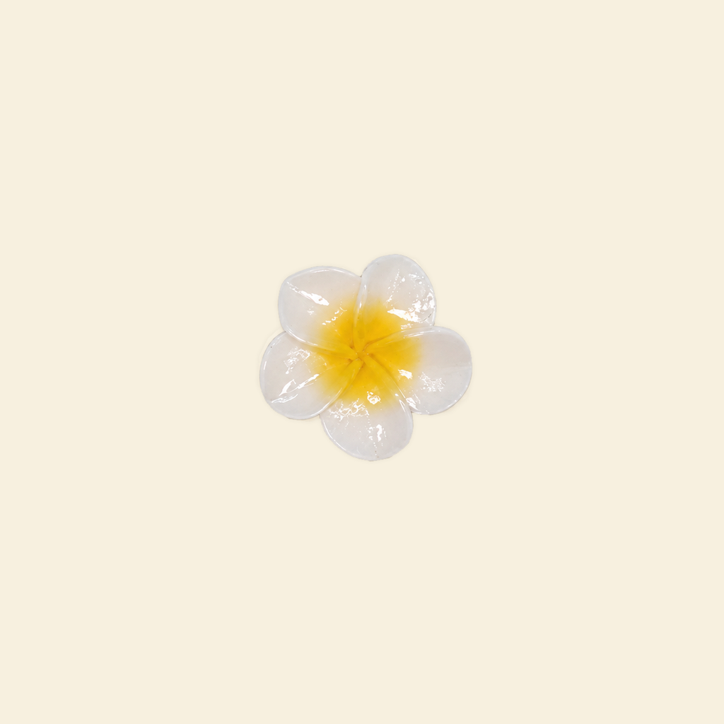 Birds of the Feather - Grande / Midi Charm #7 White Enamel Plumeria (Grande)