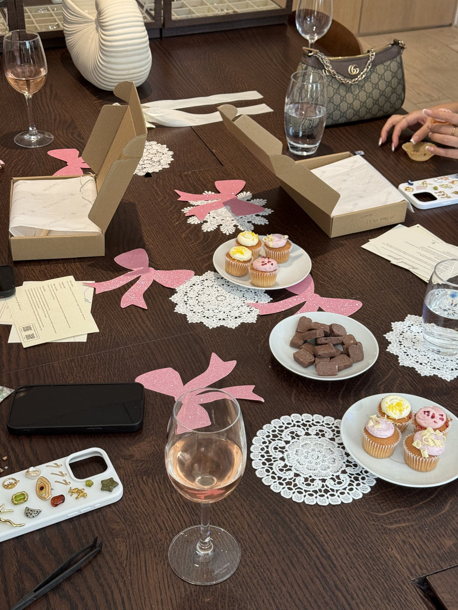 Wholesome vibes - cupcakes, chocolates and charm workshop table setup