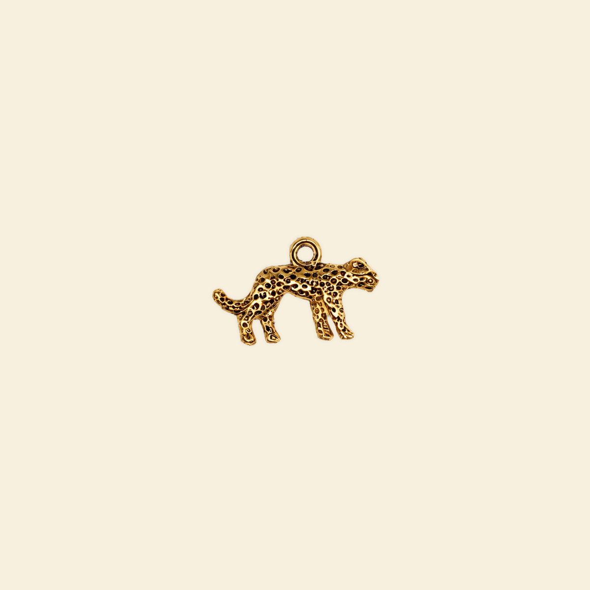 Leopard - Midi Charm, gold on solid #f7f0df