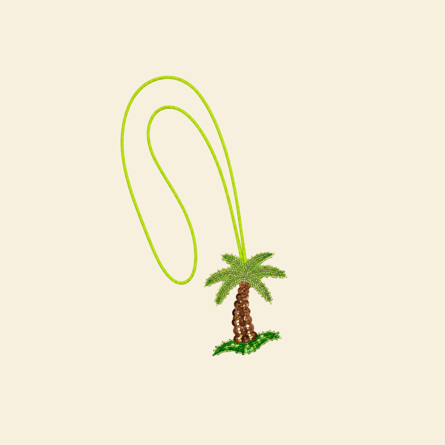 The Palm After Dark hand-beaded palm tree bag charm
