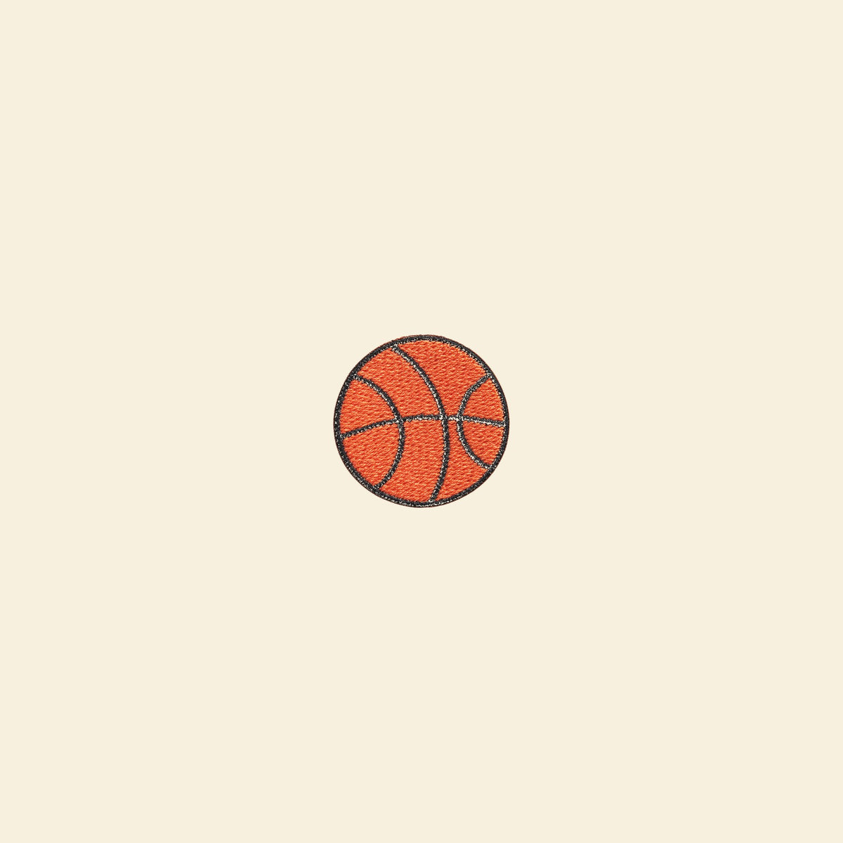 Orange basketball embroidered tote bag patch