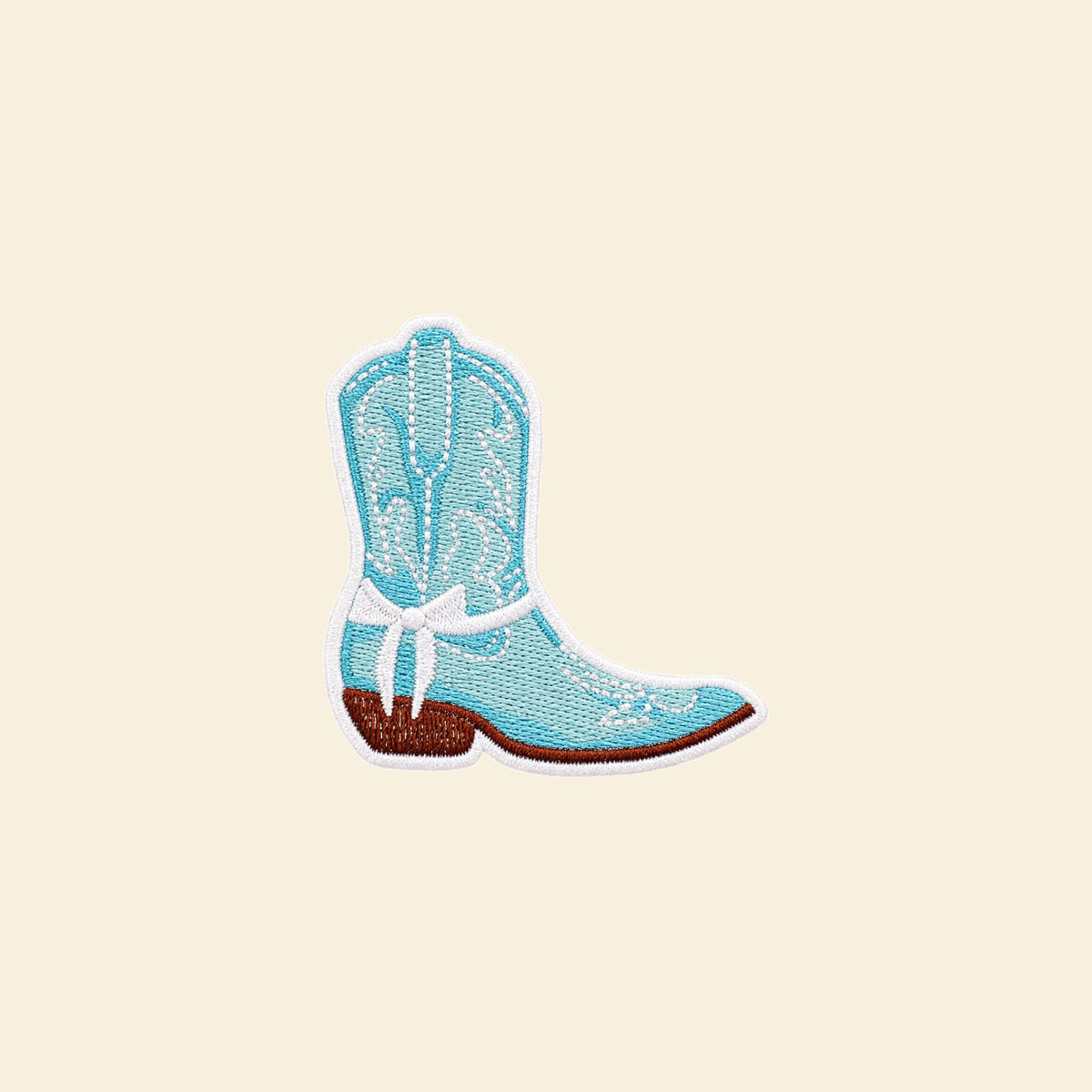 Blue Cowboy Boot Patch