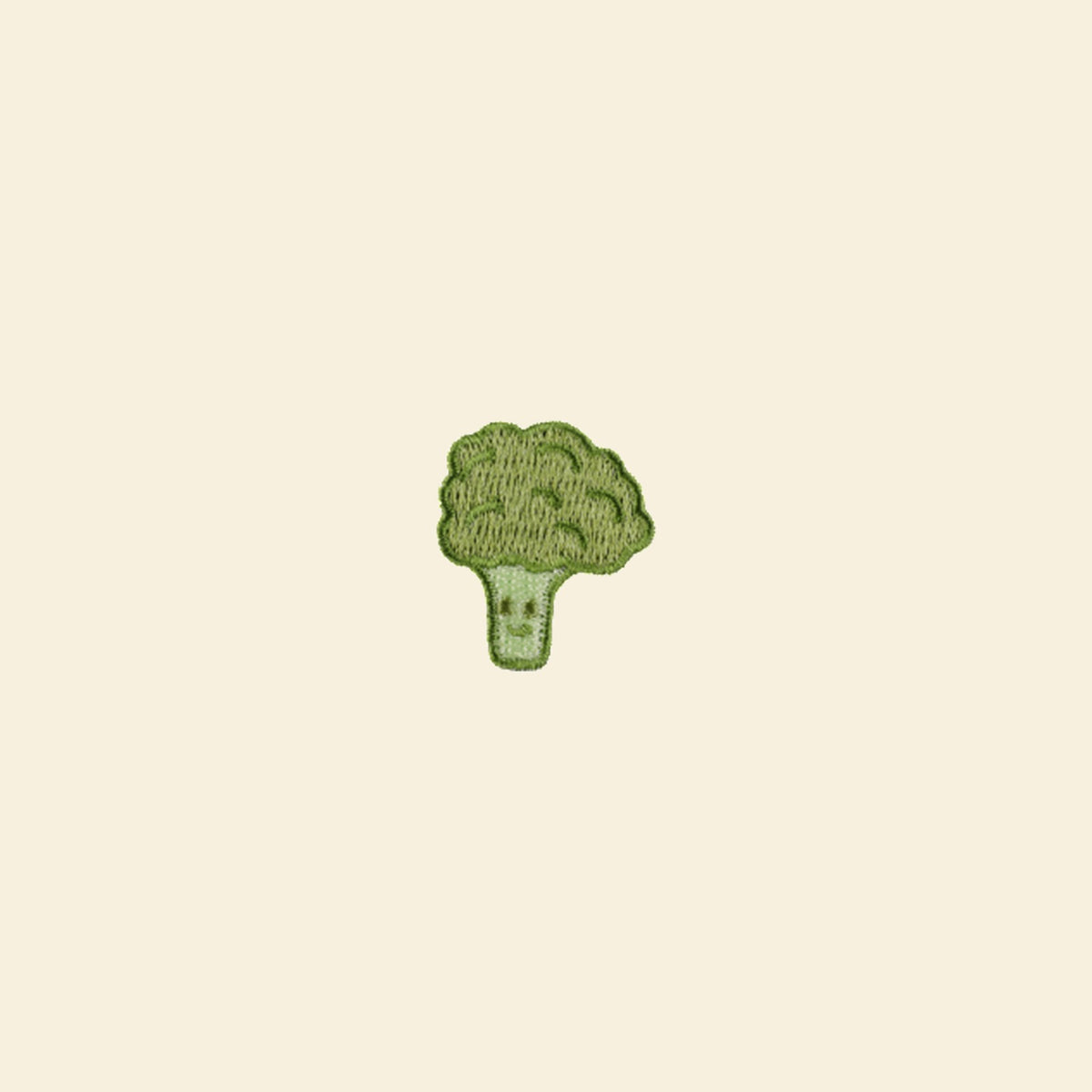 Broccoli embroidered patch for a personalised tote bag