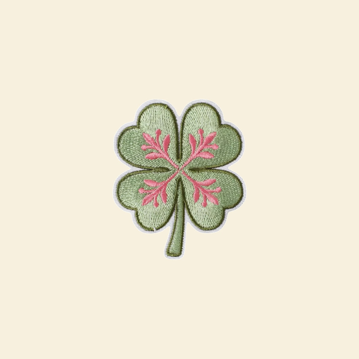 Four-leaf clover embroidered bag patch