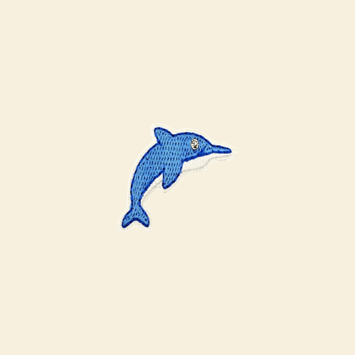 Blue dolphin embroidered patch for a personalised tote bag