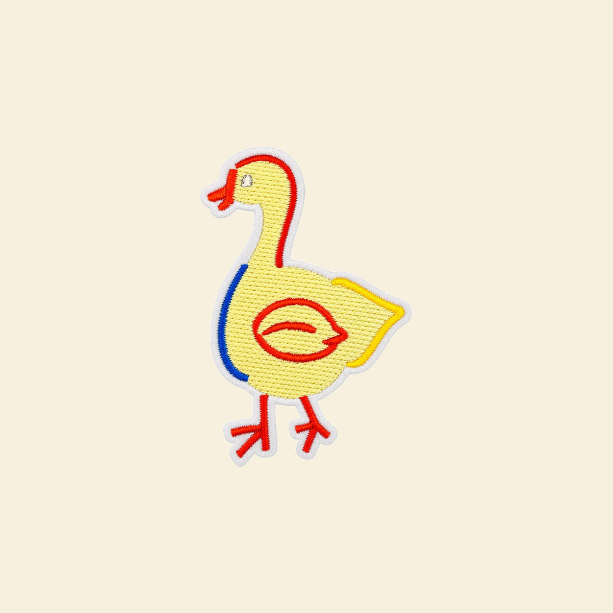 Yellow duck embroidered patch for a personalised tote bag