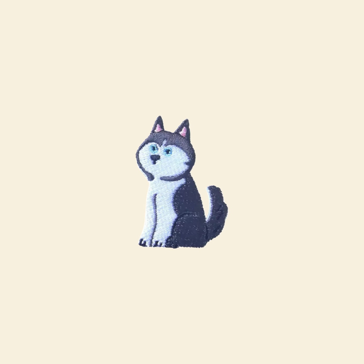 Husky embroidered tote bag patch