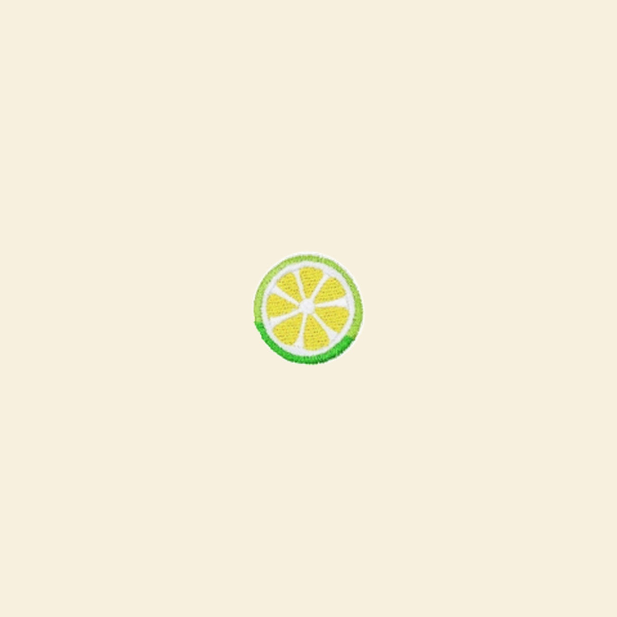 Lime slice embroidered tote bag patch