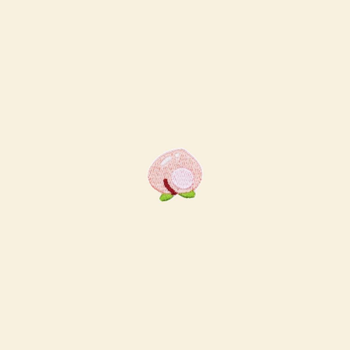 Peach iron-on patch for a custom tote bag