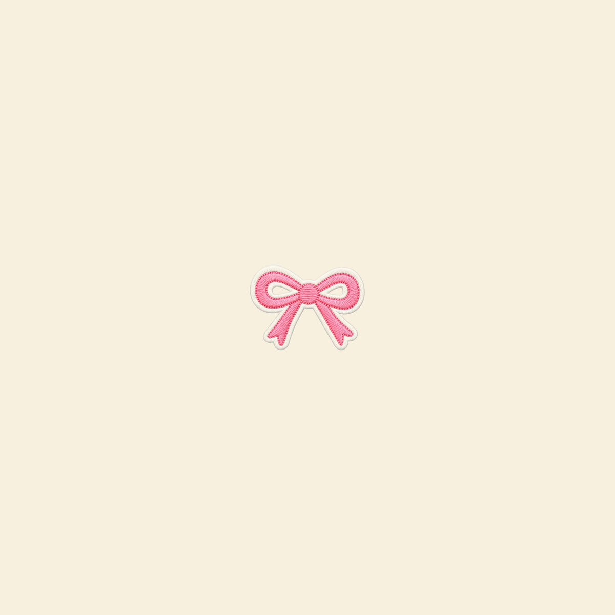 Small pink bow iron-on patch for a custom tote bag