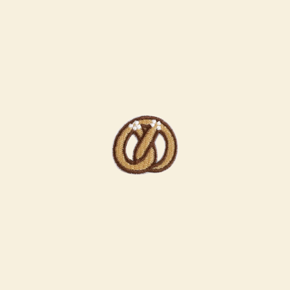 Pretzel iron-on patch for a custom tote bag