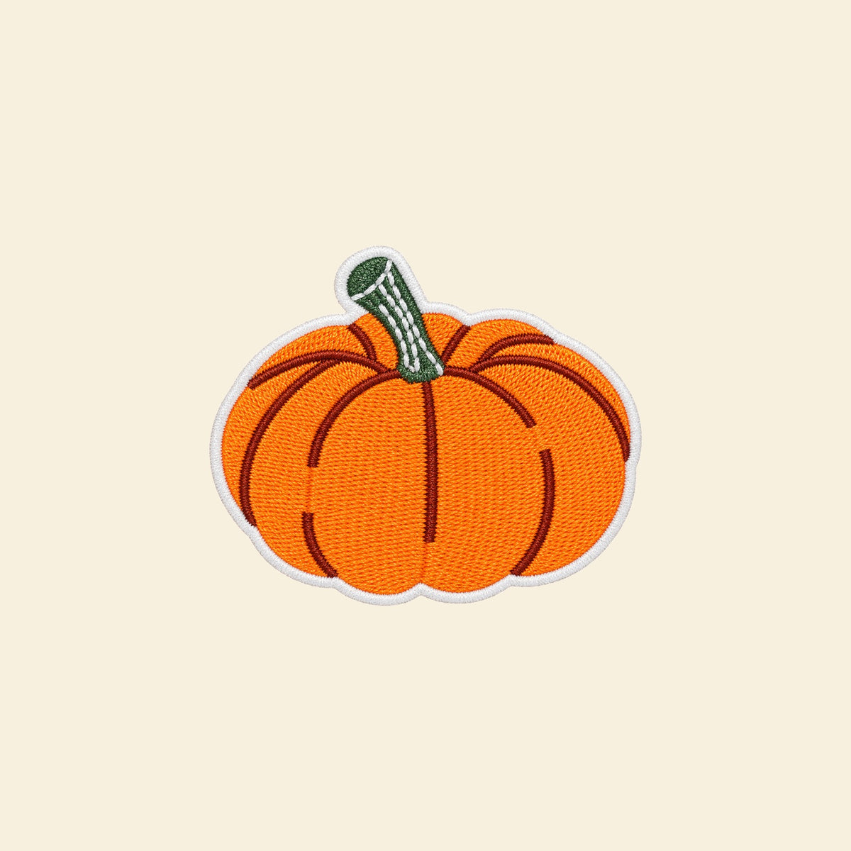 Orange pumpkin iron-on patch for a custom tote bag