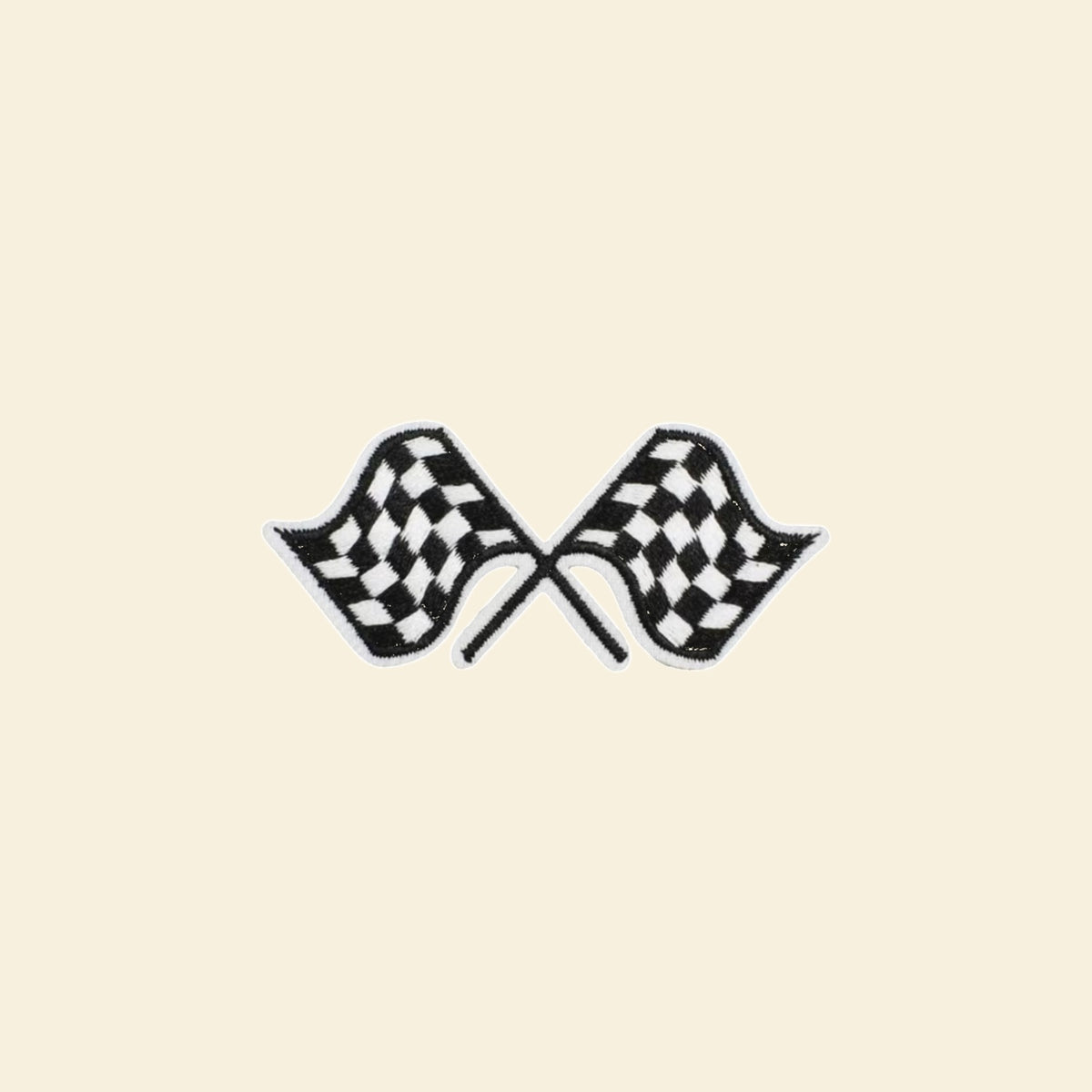 Chequered racing flags embroidered tote bag patch