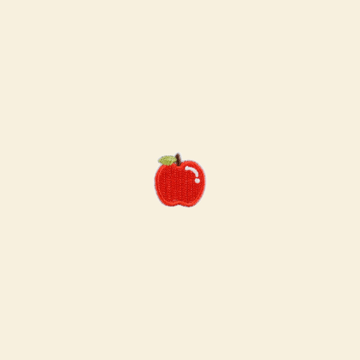 Small red apple iron-on patch for a custom tote bag