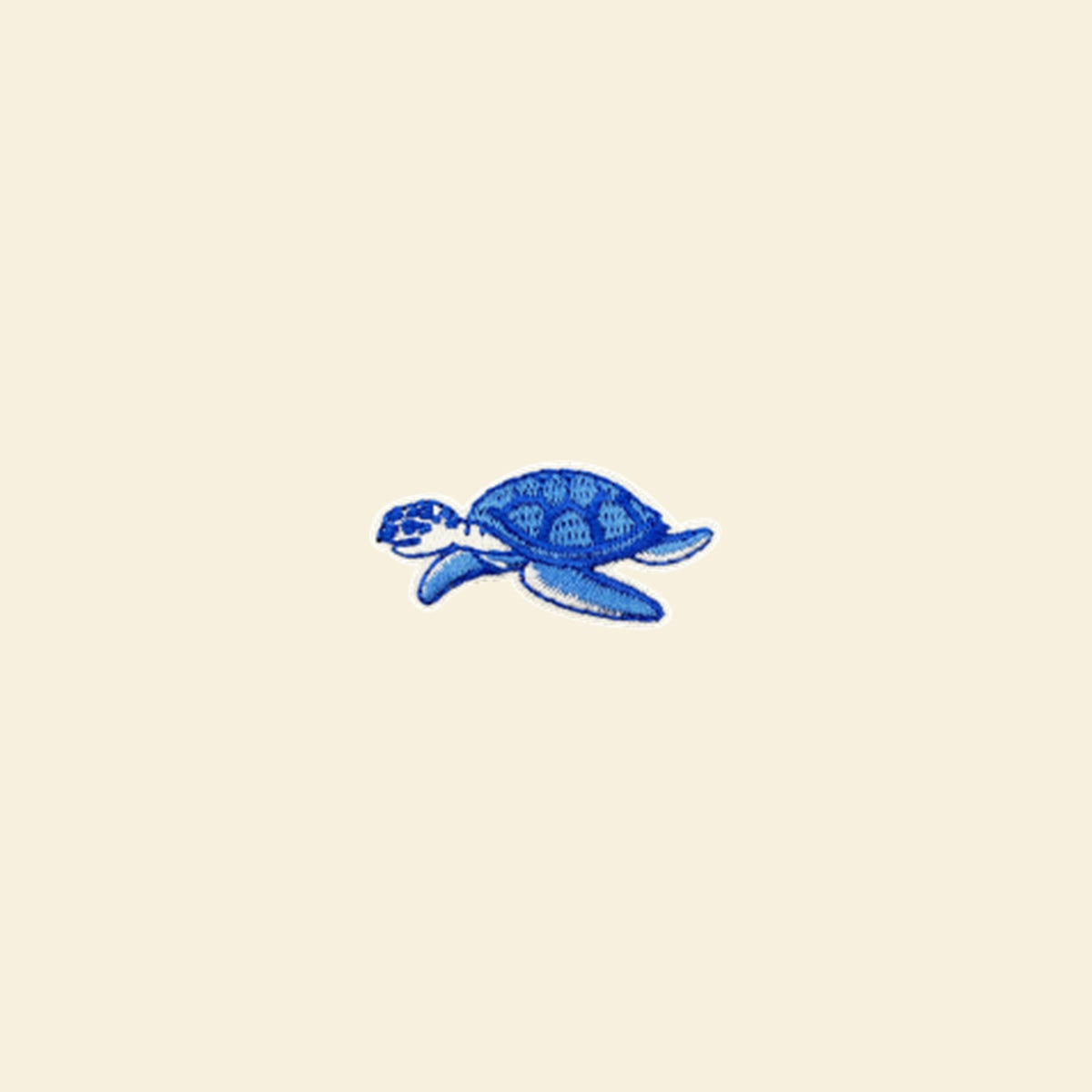 Blue sea turtle patch for personalising a canvas tote